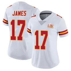 Women's Richie James Kansas City Chiefs No.17 Limited Vapor Untouchable Super Bowl LIX Jersey - White