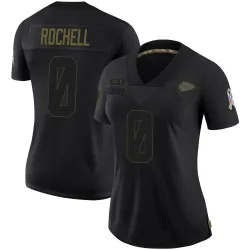 Women's Robert Rochell Kansas City Chiefs No.0 Limited 2020 Salute To Service Jersey - Black