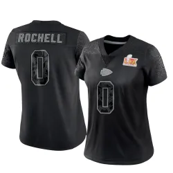 Women's Robert Rochell Kansas City Chiefs No.0 Limited Reflective Super Bowl LIX Jersey - Black