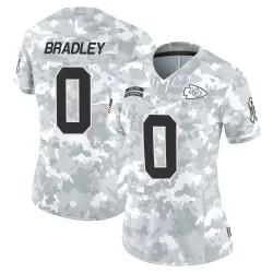 Women's Shaun Bradley Kansas City Chiefs No.0 Limited 2024 Salute to Service Jersey - Arctic Camo