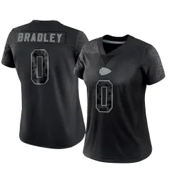 Women's Shaun Bradley Kansas City Chiefs No.0 Limited Reflective Jersey - Black