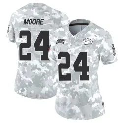 Women's Skyy Moore Kansas City Chiefs No.24 Limited 2024 Salute to Service Jersey - Arctic Camo