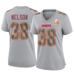 Women's Steven Nelson Kansas City Chiefs No.38 Game Atmosphere Fashion Super Bowl LIX Jersey - Gray