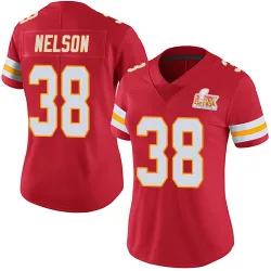 Women's Steven Nelson Kansas City Chiefs No.38 Limited Team Color Vapor Untouchable Super Bowl LIX Jersey - Red