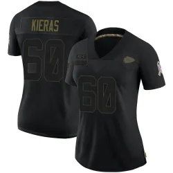 Women's Tautvydas Kieras Kansas City Chiefs No.60 Limited 2020 Salute To Service Jersey - Black