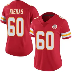 Women's Tautvydas Kieras Kansas City Chiefs No.60 Limited Team Color Vapor Untouchable Jersey - Red