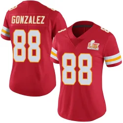 Women's Tony Gonzalez Kansas City Chiefs No.88 Limited Team Color Vapor Untouchable Super Bowl LIX Jersey - Red