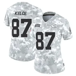Women's Travis Kelce Kansas City Chiefs No.87 Limited 2024 Salute to Service Jersey - Arctic Camo