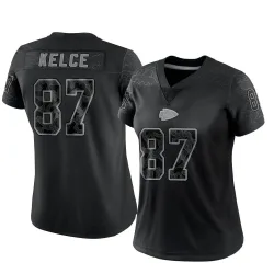 Women's Travis Kelce Kansas City Chiefs No.87 Limited Reflective Jersey - Black