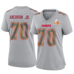 Women's Tremayne Anchrum Jr. Kansas City Chiefs No.70 Game Atmosphere Fashion Super Bowl LIX Jersey - Gray