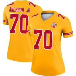 Women's Tremayne Anchrum Jr. Kansas City Chiefs No.70 Legend Inverted Jersey - Gold