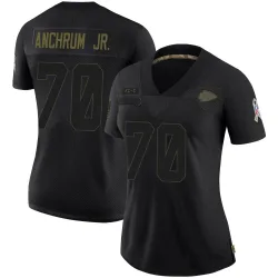 Women's Tremayne Anchrum Jr. Kansas City Chiefs No.70 Limited 2020 Salute To Service Jersey - Black