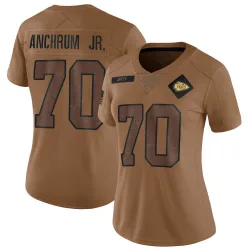 Women's Tremayne Anchrum Jr. Kansas City Chiefs No.70 Limited 2023 Salute To Service Jersey - Brown