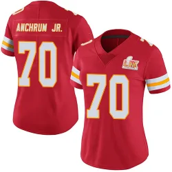 Women's Tremayne Anchrum Jr. Kansas City Chiefs No.70 Limited Team Color Vapor Untouchable Super Bowl LIX Jersey - Red