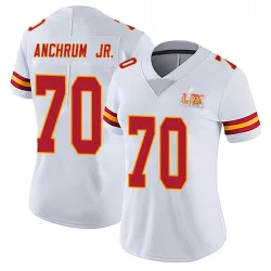 Women's Tremayne Anchrum Jr. Kansas City Chiefs No.70 Limited Vapor Untouchable Super Bowl LIX Jersey - White