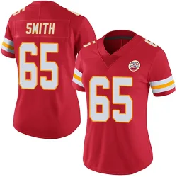 Women's Trey Smith Kansas City Chiefs No.65 Limited Team Color Vapor Untouchable Jersey - Red