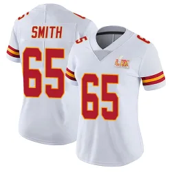 Women's Trey Smith Kansas City Chiefs No.65 Limited Vapor Untouchable Super Bowl LIX Jersey - White