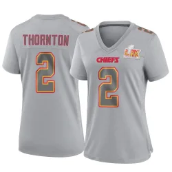 Women's Tyquan Thornton Kansas City Chiefs No.2 Game Atmosphere Fashion Super Bowl LIX Jersey - Gray