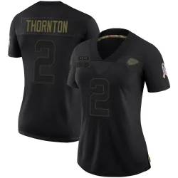 Women's Tyquan Thornton Kansas City Chiefs No.2 Limited 2020 Salute To Service Jersey - Black