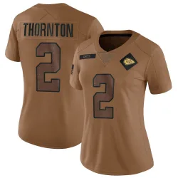 Women's Tyquan Thornton Kansas City Chiefs No.2 Limited 2023 Salute To Service Jersey - Brown