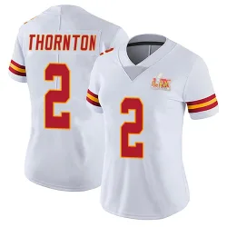 Women's Tyquan Thornton Kansas City Chiefs No.2 Limited Vapor Untouchable Super Bowl LIX Jersey - White