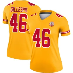 Women's Tyree Gillespie Kansas City Chiefs No.46 Legend Inverted Jersey - Gold