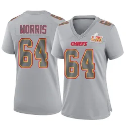 Women's Wanya Morris Kansas City Chiefs No.64 Game Atmosphere Fashion Super Bowl LIX Jersey - Gray