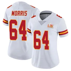 Women's Wanya Morris Kansas City Chiefs No.64 Limited Vapor Untouchable Super Bowl LIX Jersey - White