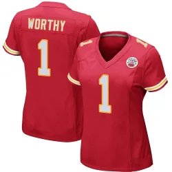 Women's Xavier Worthy Kansas City Chiefs No.1 Game Team Color Jersey - Red