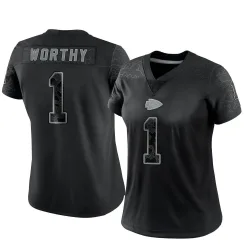 Women's Xavier Worthy Kansas City Chiefs No.1 Limited Reflective Jersey - Black