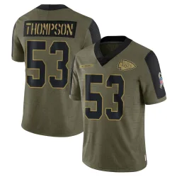 Youth BJ Thompson Kansas City Chiefs No.53 Limited 2021 Salute To Service Jersey - Olive
