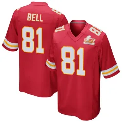 Youth Blake Bell Kansas City Chiefs No.81 Game Team Color Super Bowl LIX Jersey - Red