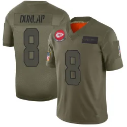 Youth Carlos Dunlap Kansas City Chiefs No.8 Limited 2019 Salute to Service Jersey - Camo