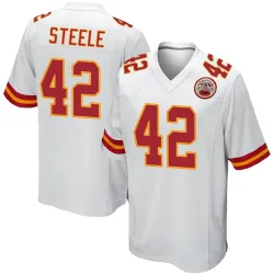 Youth Carson Steele Kansas City Chiefs No.42 Game Jersey - White