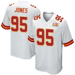 Youth Chris Jones Kansas City Chiefs No.95 Game Super Bowl LIX Jersey - White