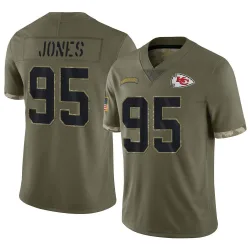 Youth Chris Jones Kansas City Chiefs No.95 Limited 2022 Salute To Service Jersey - Olive