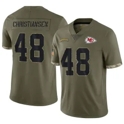 Youth Cole Christiansen Kansas City Chiefs No.48 Limited 2022 Salute To Service Jersey - Olive