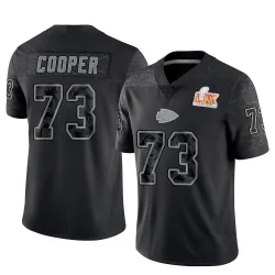 Youth Dalton Cooper Kansas City Chiefs No.73 Limited Reflective Super Bowl LIX Jersey - Black
