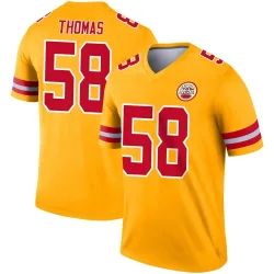 Youth Derrick Thomas Kansas City Chiefs No.58 Legend Inverted Jersey - Gold