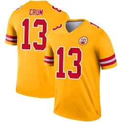 Youth Dustin Crum Kansas City Chiefs No.13 Legend Inverted Jersey - Gold