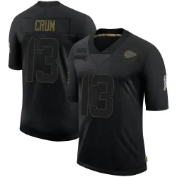 Youth Dustin Crum Kansas City Chiefs No.13 Limited 2020 Salute To Service Jersey - Black