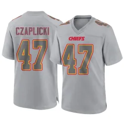 Youth Eddie Czaplicki Kansas City Chiefs No.47 Game Atmosphere Fashion Jersey - Gray