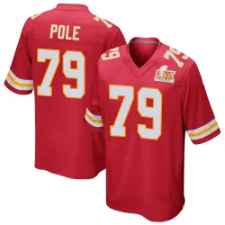 Youth Esa Pole Kansas City Chiefs No.79 Game Team Color Super Bowl LIX Jersey - Red