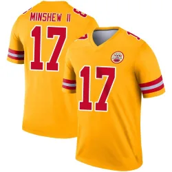 Youth Gardner Minshew Kansas City Chiefs No.17 Legend Inverted Jersey - Gold