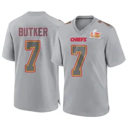 Youth Harrison Butker Kansas City Chiefs No.7 Game Atmosphere Fashion Super Bowl LIX Jersey - Gray