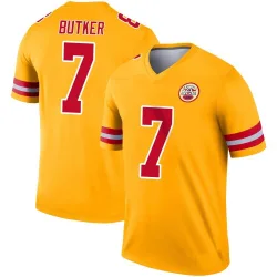 Youth Harrison Butker Kansas City Chiefs No.7 Legend Inverted Jersey - Gold