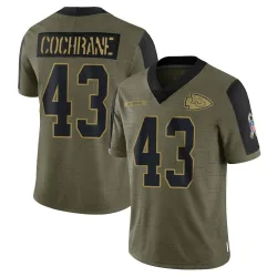 Youth Jack Cochrane Kansas City Chiefs No.43 Limited 2021 Salute To Service Jersey - Olive