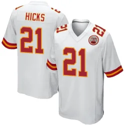 Youth Jaden Hicks Kansas City Chiefs No.21 Game Jersey - White