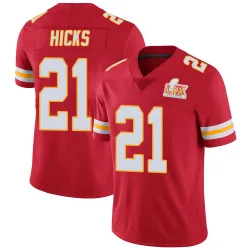 Youth Jaden Hicks Kansas City Chiefs No.21 Limited Team Color Vapor Untouchable Super Bowl LIX Jersey - Red