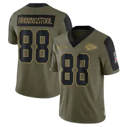 Youth Jake Briningstool Kansas City Chiefs No.88 Limited 2021 Salute To Service Jersey - Olive